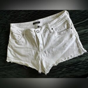 STS Blue White Jean Shorts Distressed Hem